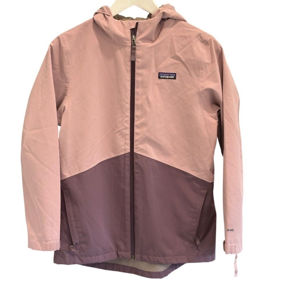 Patagonia Two-Tone Pink Purple Windbreaker Hoodie Jacket Girls Size XL